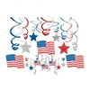 Amscan Patriotic Foil Swirl Decoraton Red/White/Blue 2/Pack 30 Per Pack (679440)