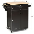 thumbnail image 2 of Gymax Rolling Kitchen Island Utility Kitchen Cart Storage Cabinet w/ Spice Rack Brown, 2 of 10