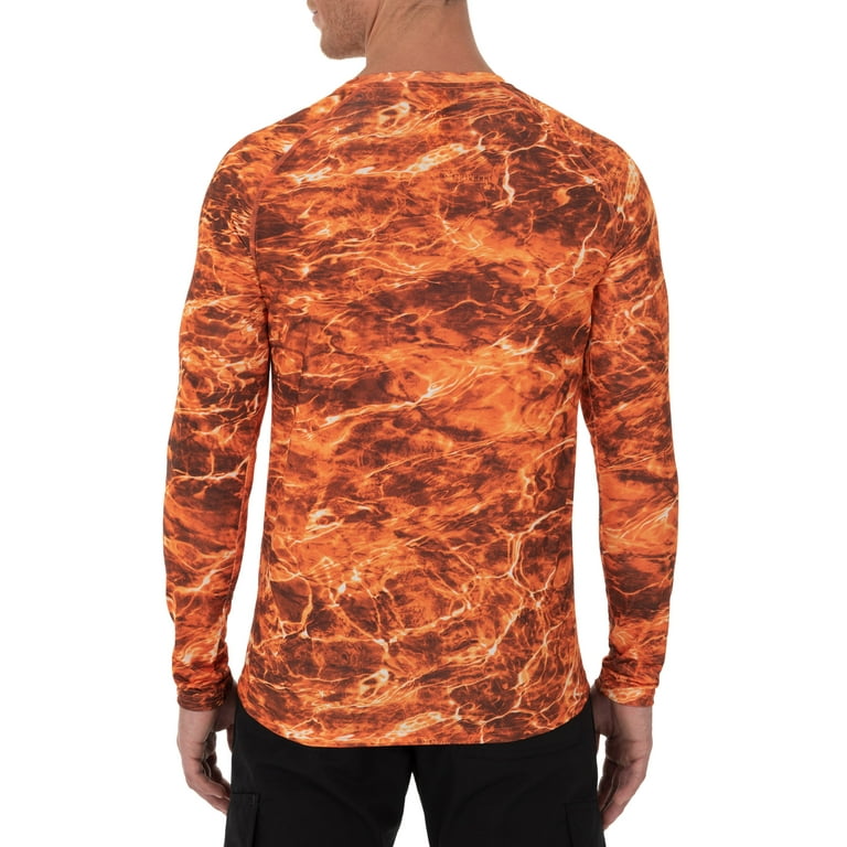 Mossy Oak Men's Insect Repellent Long Sleeve Performance Camo Fishing Tee  with Gaiter, Size M-3XL 