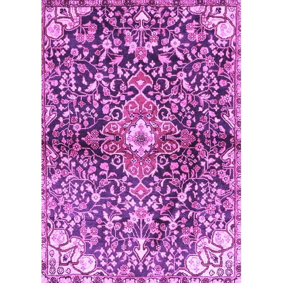 Ahgly Company Indoor Rectangle Abstract Purple Contemporary Area Rugs, 3' x 5'
