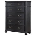 thumbnail image 3 of Benjara Selena Tall Dresser Chest, 5 Drawers, Copper Metal Handles, Black Wood, 3 of 6