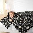thumbnail image 3 of Erosebridal Vintage Flower Bedding Comforter Set for Women, Black Beige Full Bedding Set, Black Reversible, 7-Piece, 3 of 5