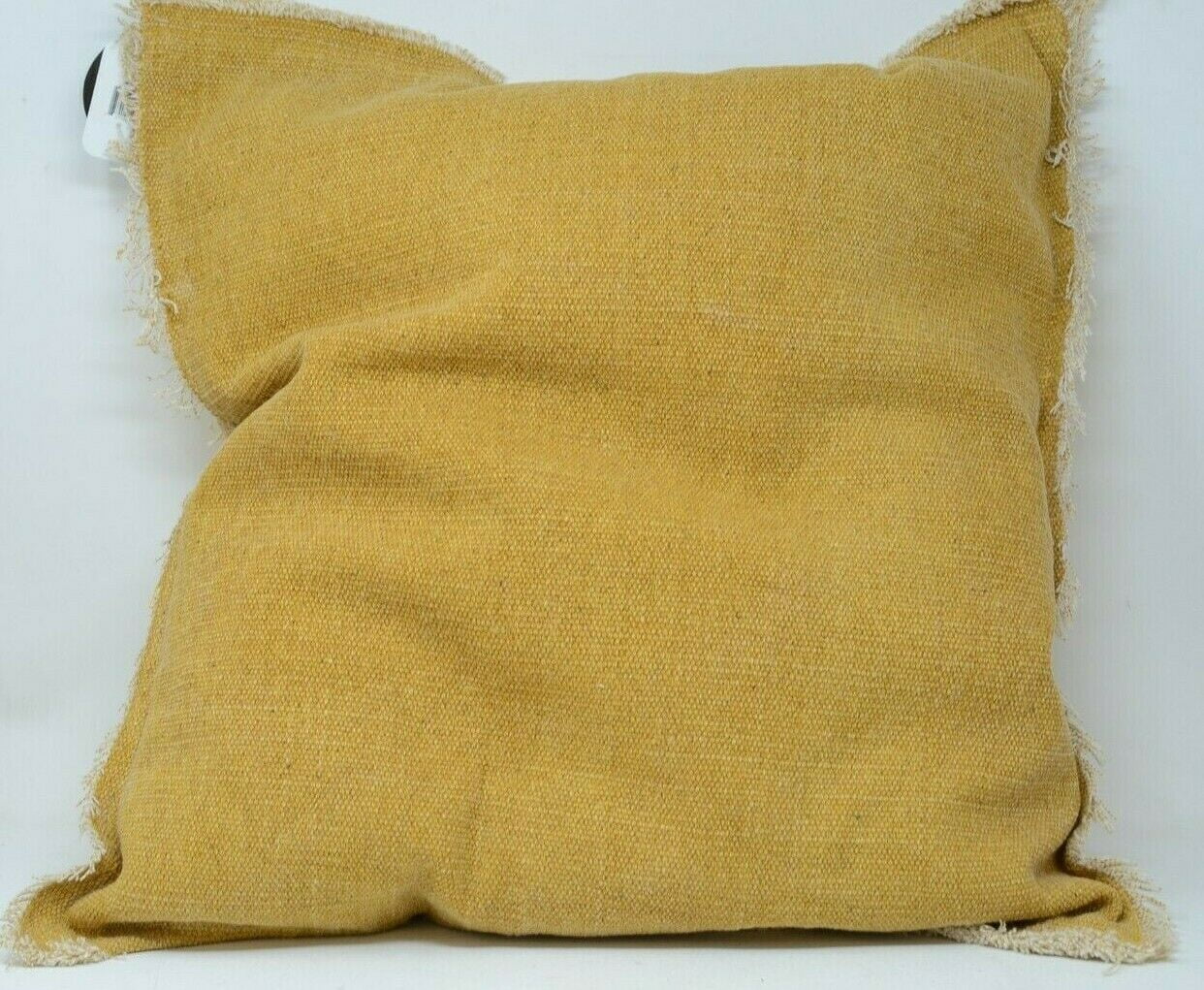 Mustard Canvas Textured Throw Pillow