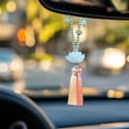thumbnail image 4 of Ankereame Pink Car Rearview Mirror Charm - Woven Plastic Interior Decoration, Meaningful Pendant for Car Interior, Easy to Hang, Doesn't Block View, 4 of 6