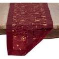 thumbnail image 2 of SARO XJ511.BU16108B Holiday Runner with Embroidered &amp; Sequined Design  Burgundy, 2 of 3