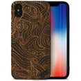 thumbnail image 1 of Case Yard Wooden Case for iPhone-XS-Max Soft TPU Silicone cover Slim Fit Shockproof Wood Protective Phone Cover for Girls Boys Men and Women Supports Wireless Charging Wave Pattern Design, 1 of 7