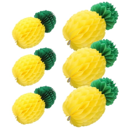Masteelf  6 Pcs Honeycomb Ball Decoration Tropical-themed Party Pineapple