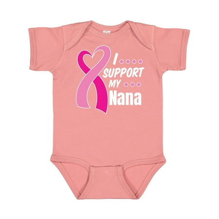 

Inktastic Breast Cancer Awareness I Support My Nana with Pink Ribbon Gift Baby Boy or Baby Girl Bodysuit