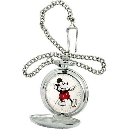 Mickey Mouse Men's Silver Pocket Watch