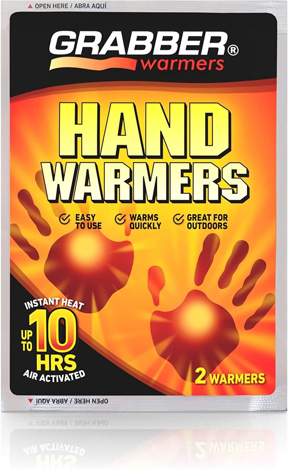 Grabber Hand Warmers - Long Lasting Natural Odorless Air Activated Warmers - Up to 10 Hours of Heat - 40 Pair , 3.5x2"