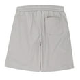thumbnail image 3 of Men's Shorts Solid Color Straight Shorts Elastic Waist Daily Lounge Short with Pocket, 3 of 5