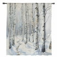thumbnail image 2 of Christmas Tree Semi Sheer Curtains Drapes for Living Room, Bedroom, French Doors Window 45 Inches Long, White Winter Xmas Snowflake Rod Pocket Chiffon Curtain Drapery Voile Draperies Panel, 2 of 6