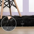 thumbnail image 2 of Junovo Luxury Fluffy Area Rugs Areary Rug for Bedroom Shaggy Rugs Area Carpet for Living Room Bedroom,4'x6',Black, 2 of 7