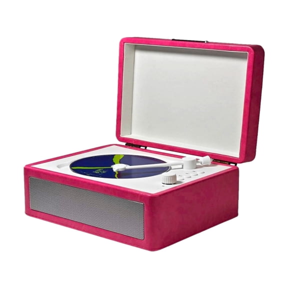Yajisi Portable CD Player, Multifunctional Tray Type Bluetooth Cassette Record Player, High Fidelity Sound Audio Turntable with 2 Built-in Speakers, USB Drive Playback & Remote Control, Pink