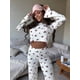 thumbnail image 4 of Conjunto de Pijamas Bonitos para Mujer, 2 Piezas, Larga, Y2K, Otoño e Invierno Cereza M, 4 of 9