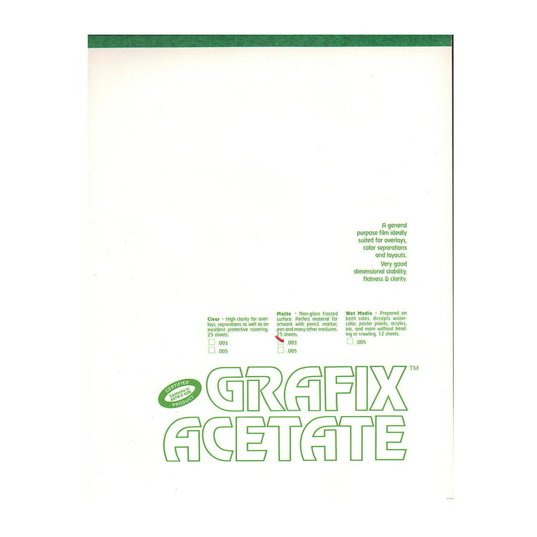 Clear Acetate - 8.5x11 - .0075 - Grafix Single