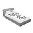 thumbnail image 3 of Ambesonne Saying Fitted Sheet & Pillow Sham Set, You are Stronger Wisdom Life, Queen, Black and White, 3 of 3