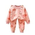 thumbnail image 2 of Zwiiyzr Thermal Underwear for Baby Dinosaur Fleece Lined Long Johns Boys Girls Thermal Underwear Set Kids Long Underwear Base Layer Winter Baby Clothes 3M-4T Pink, 2 of 4
