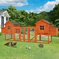 thumbnail image 2 of AECOJOY 123" Large Wooden Chicken Coop Clearance with Nesting Boxes for 6-8 Chickens in Natural Wood, 2 of 9