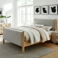 thumbnail image 2 of Platform Bed Frame, Queen, Gray, Fabric, Hotel Bedroom, Modern Contemporary, HB38191, 2 of 9