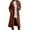 Brown, variant on Women's Hooded Long Overcoat Winter Warm Outerwear Open Front Cardigan Style Jacket