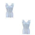 thumbnail image 2 of maskred Sturdy And Durable Lace Applique With 3D Beads And Rhinestones With Materials Are Sturdy And Durable Multiple Colors Beige B 2Set, 2 of 6