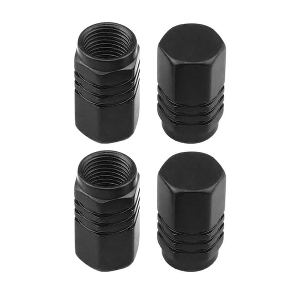 4 tapones universales para válvulas de neumáticos, totalmente sellados y a prueba de fugas, para coche. Negro