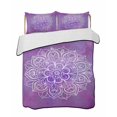 thumbnail image 2 of Quilts Twin Size, Boho Floral Soft Comforter Bedding Set for Bed, Purple Flowers Vintage Bohemian Watercolor Lightweight Quilted Bedspread with Pillow Cover(2 Pieces) for All Season, 68x86 Inch, 2 of 6