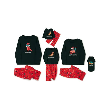 

FSDJHSDH Family Matching Pajamas Set Outfits Long Sleeve Cartoon Dinosaur Sleepsuits Nightwear