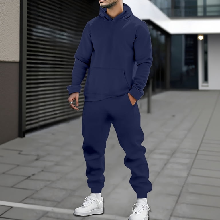 DHFJKG Mens Tracksuit 2 Piece Set Hoodies Sweat Suits Athletic