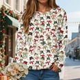 thumbnail image 2 of larppty Women's Ugly Christmas Sweatshirts with Print Funny Graphic Sweater for Xmas Party （White, XXL）, 2 of 6
