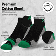 thumbnail image 6 of Basix Ankle Socks for Men, Comfort Athletic Fit, Cotton Blend, Green Black Heather, 6 of 6