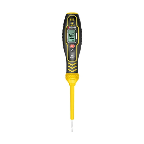 Probador de voltaje Detector de voltaje de alto par Bolígrafo de prueba multifunción Práctico y Amarillo