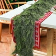 thumbnail image 6 of Guvpev 9FT Christmas Garland with 240 Cedar Branches, Real Touch Soft & Thickness Winter Cedar Garland for Christmas Decorations, Greenery Garland for Table, Mantel, Wall, Indoor Outdoor Xmas Decor, 6 of 10
