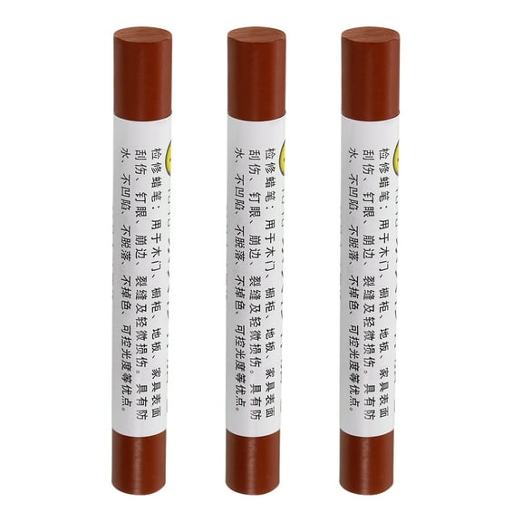 Furniture Repair Crayons Wax Filler Stick, 3Pcs Touch Up Pen Markers, Light Walnut