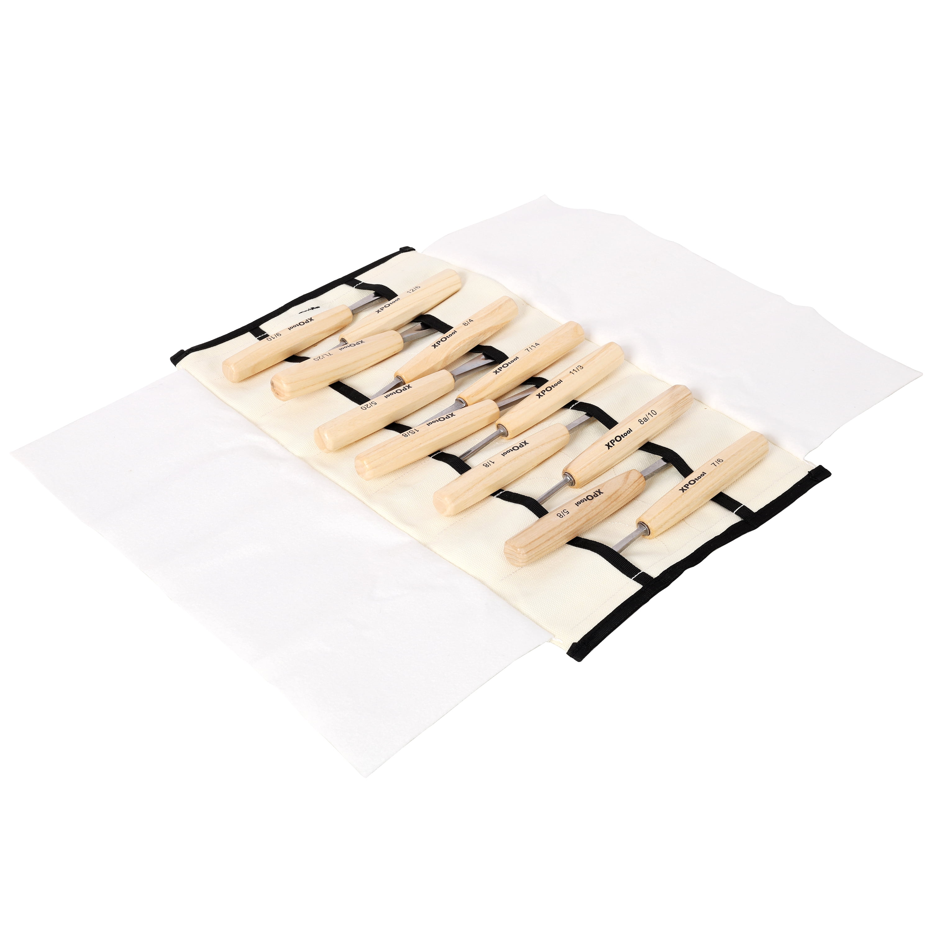 12-Piece Professional Wood Carving Chisel Set, Razor Sharp 60CRV Steel Blades Wood Carving Tools, Willow Wood Comfort Grip Handles with Canvas Storage Bag, Ideal for Beginners & Woodworking