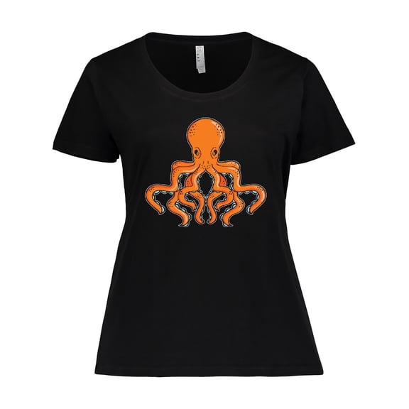 Inktastic Orange Octopus Women's Plus Size T-Shirt