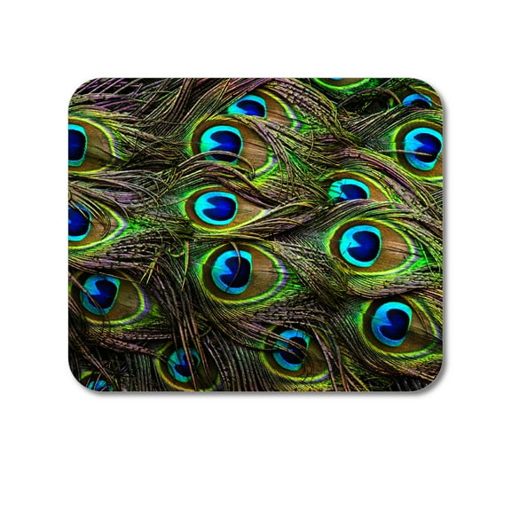 DistinctInk Mouse Pad - 1/4" Foam Rubber - Peacock Feathers