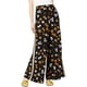 thumbnail image 1 of Project 28 Pantalones de pierna ancha informales con parte delantera plisada para mujer, negro, extragrande, 1 of 2