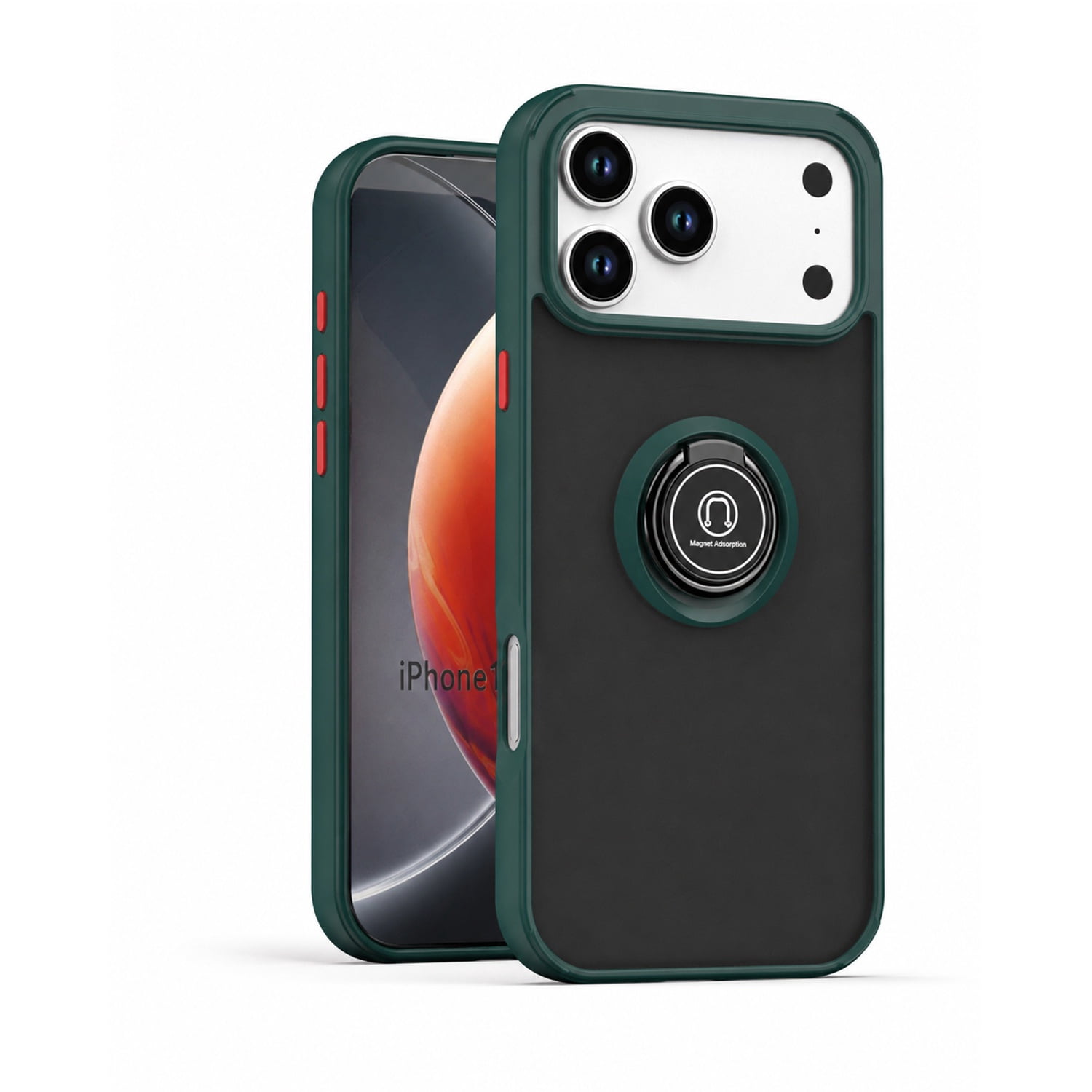 Hard Back Soft Edge Protective Case with I-Ring for iPhone 17 Pro Max
