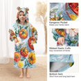 thumbnail image 3 of FORMRS Wearable Blanket Hoodie with Sleeves for Kids Cozy Flannel Sweatshirt, Watercolor Tomatoes, 3 of 7