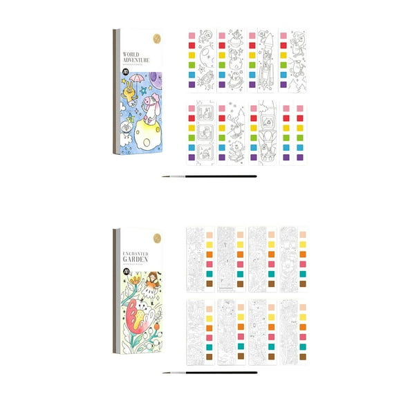 2x Creative Pocket Watercolor Painting Toy Coloring Game for Boys Girls Macarena none