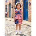 thumbnail image 5 of Loicainy Baby Toddler Girl 4th of July Clothes 6 12 18 24 Months 2T 3T 4T Star Stripe Print Flutter Sleeve Tank Tops and Ruffle Hem Shorts Summer Outfits Set, 5 of 9