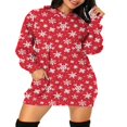 thumbnail image 2 of Sweat à Capuche de Noël pour Femmes avec Manches Longues et Imprimé Cartoon avec Poches, 2 of 5