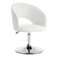 thumbnail image 7 of Furniliving Modern Swivel Accent Chair Faux PU Adjustable Vanity Chairs Upholstered MakeUp Chair Lounge Chair for Bedroom, White, 7 of 7