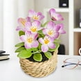thumbnail image 6 of Artificial Potted Flowers with Woven Basket, Fake Floral Decor for Home, Patio & Tabletop, 6 of 9