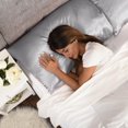 thumbnail image 3 of 2-Pack Queen Satin Pillowcases, Grey, 3 of 7