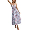 thumbnail image 3 of Julycc Womens Strappy V Neck Maxi Dress Spagehtti Strap Floral Long Sundress, 3 of 4