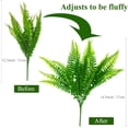 thumbnail image 3 of 6PCS Artificial Boston Fern, Fake Boston Fern Greenery Outdoor UV Resistant No Fade Faux Plastic Plants Garden Porch Window Box Decorating, 3 of 7