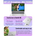 thumbnail image 3 of HP 17 Laptop Computer for Business, 17.3" 250 nits Touchscreen Display, AMD Ryzen 5 7430U(UP to 4.3GHz), Backlit Keyboard, 8GB RAM+256GB SSD, AI Copilot, Windows 11 Pro, Silver, 3 of 8